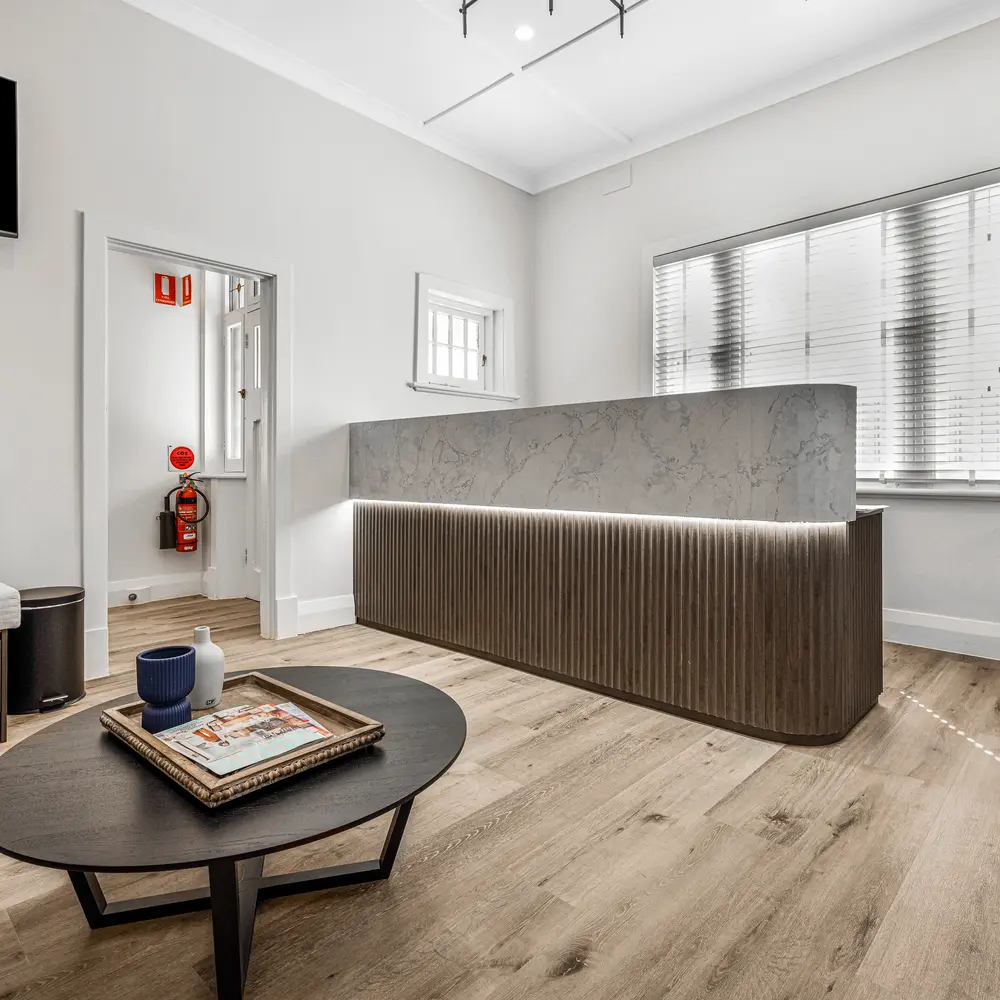 Reception area of a building renovated by NDK Constructions at 65 Belair Road, Kingswood.