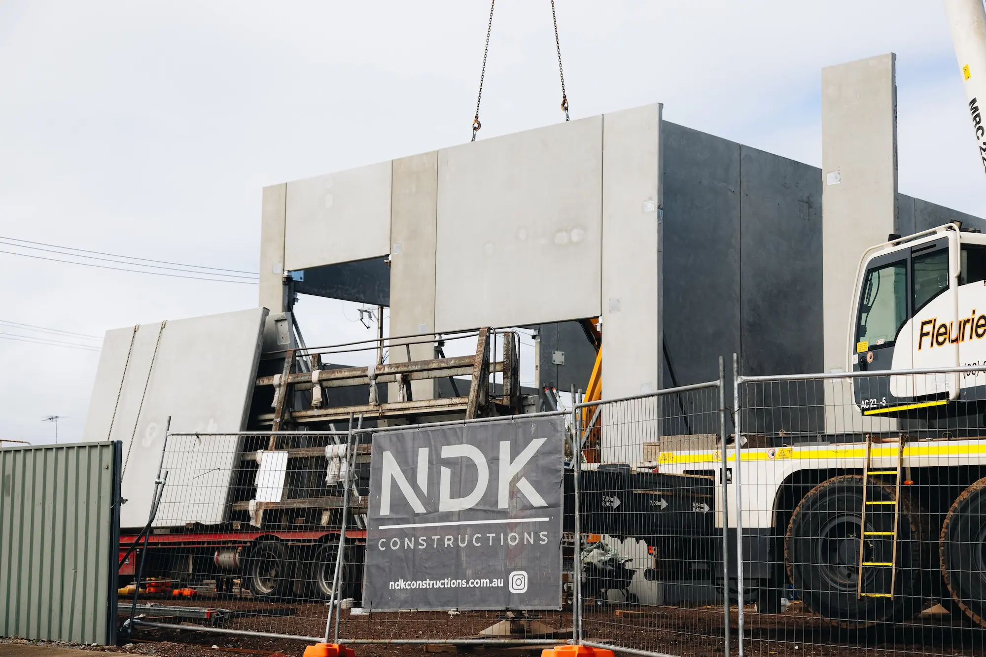Scaffolding of an aged care building in construction.